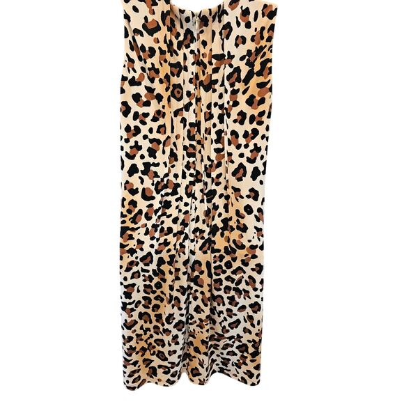 Calvin klein 2 / 4 (?) S LEAPORD PRINT lined swing shift pleat dress career EUC - Picture 2 of 7